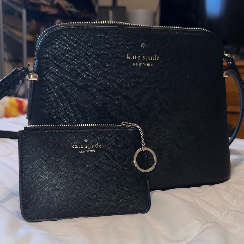 Kate Spade Elegant Black Crossbody Bag and Wallet